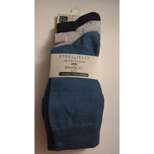Steel & Jelly bamboo Blend Men's Socks 3 Pair Multicolor Premium Size 7-12